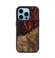 iPhone 14 Pro Wood Phone Case - Rima (Red, 727990)