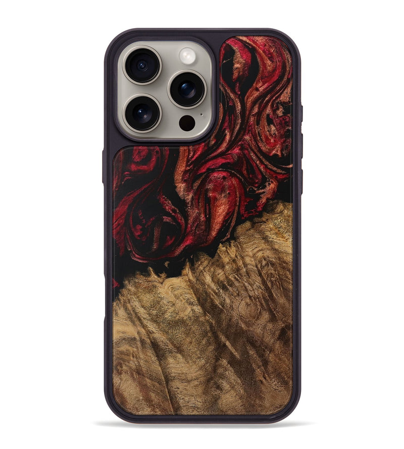 iPhone 16 Pro Max Wood Phone Case - Rima (Red, 727990)