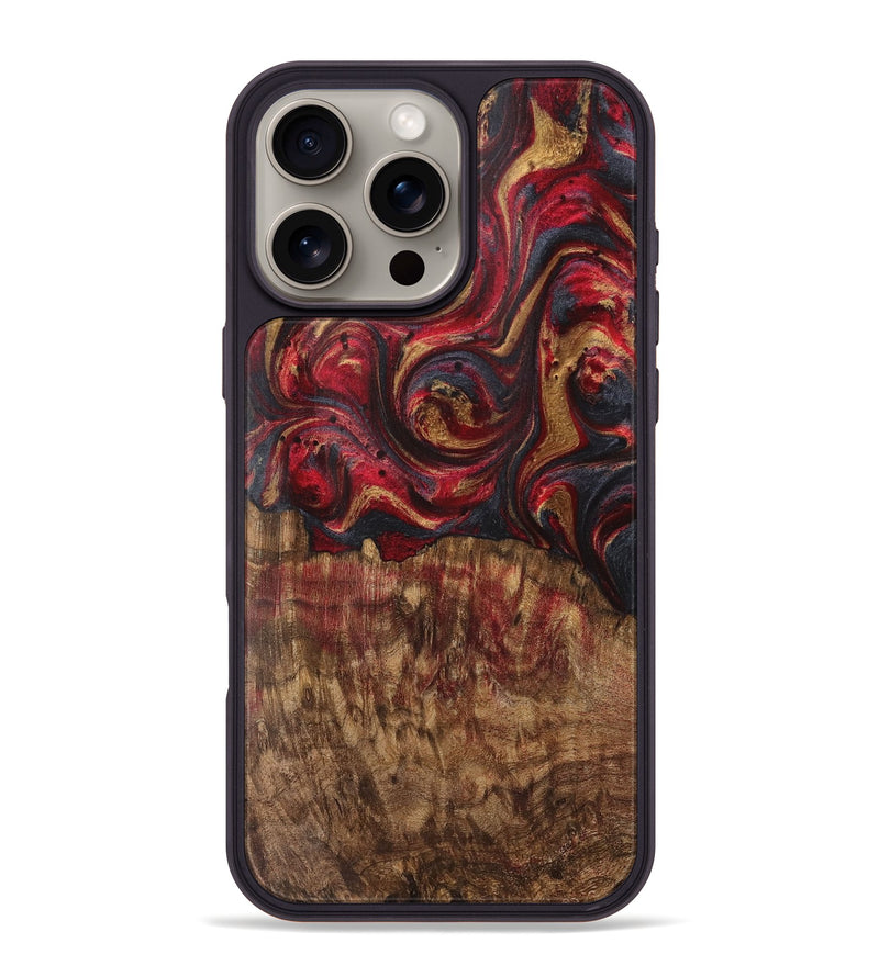 iPhone 16 Pro Max Wood Phone Case - Lawrance (Red, 728026)