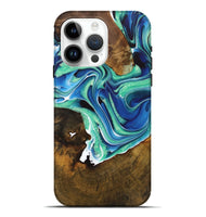 iPhone 15 Pro Max Wood Live Edge Phone Case - Adina (Blue, 728142)