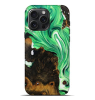 iPhone 16 Pro Max Wood Live Edge Phone Case - Hall (Green, 728158)