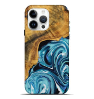 iPhone 15 Pro Max Wood Live Edge Phone Case - Jeane (Blue, 728174)