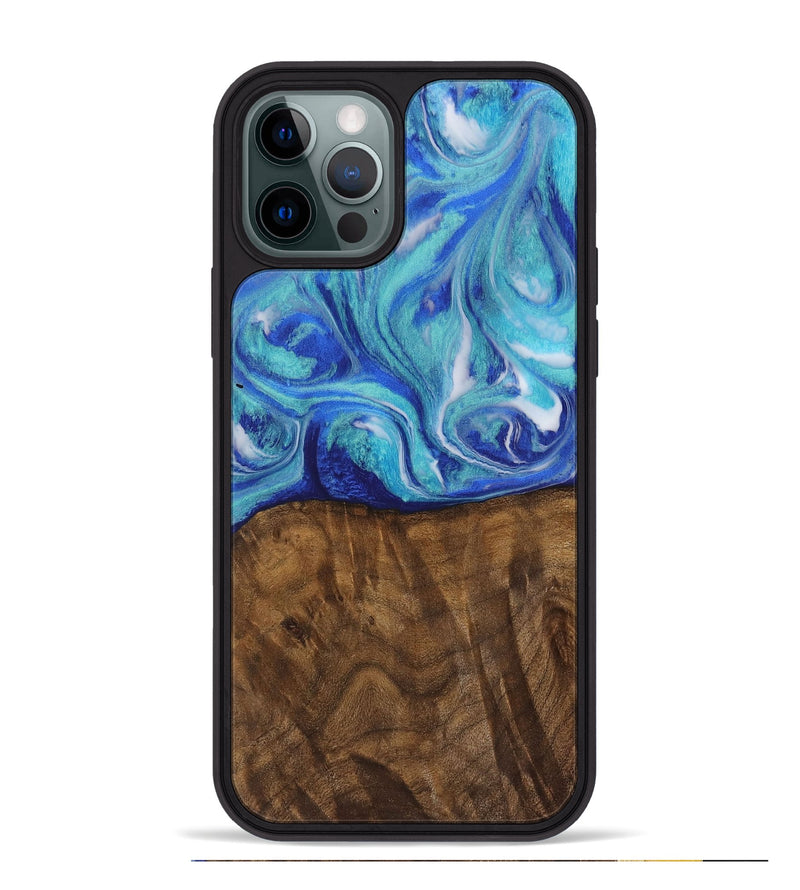 iPhone 12 Pro Max Wood Phone Case - Juluis (Blue, 728208)