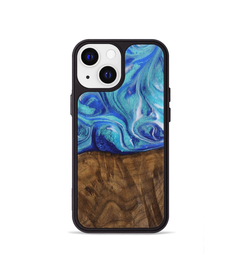 iPhone 13 mini Wood Phone Case - Juluis (Blue, 728208)