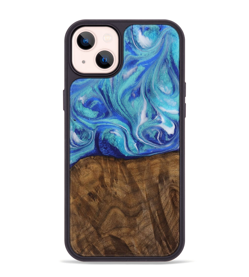 iPhone 14 Plus Wood Phone Case - Juluis (Blue, 728208)