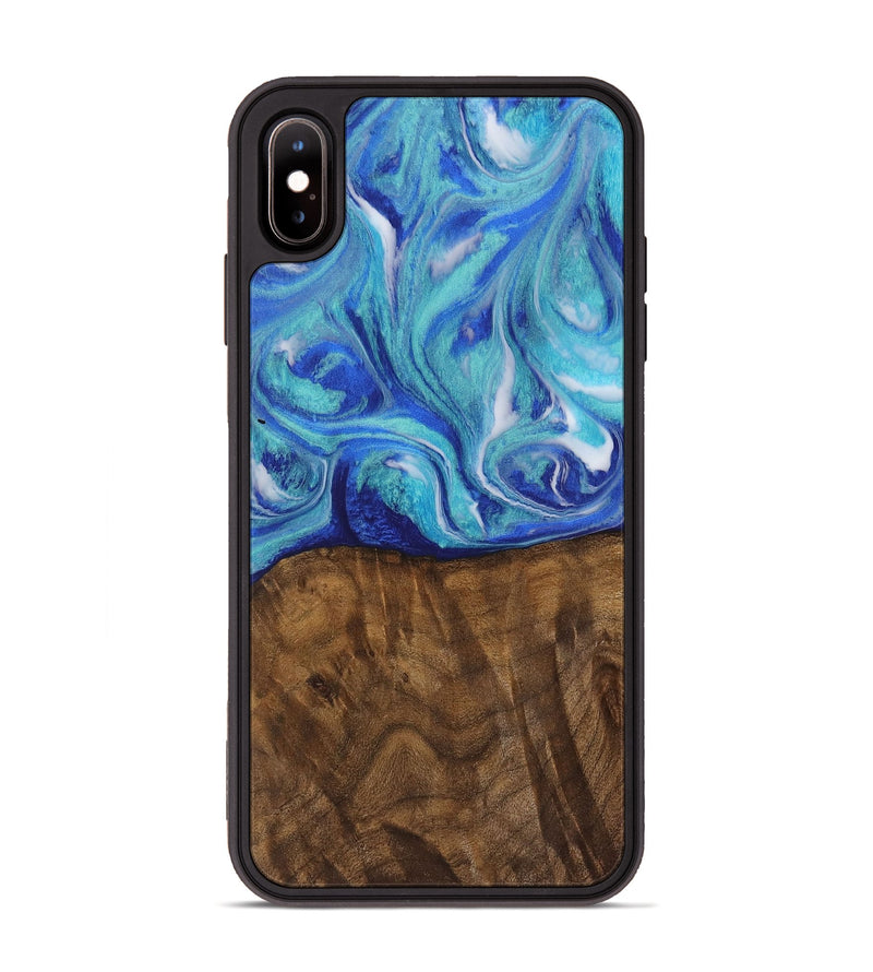 iPhone Xs Max Wood Phone Case - Juluis (Blue, 728208)