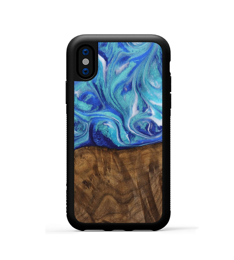 iPhone Xs Wood Phone Case - Juluis (Blue, 728208)