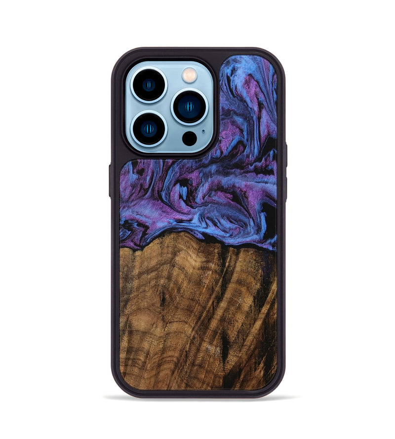 iPhone 14 Pro Wood Phone Case - Queenie (Purple, 728265)