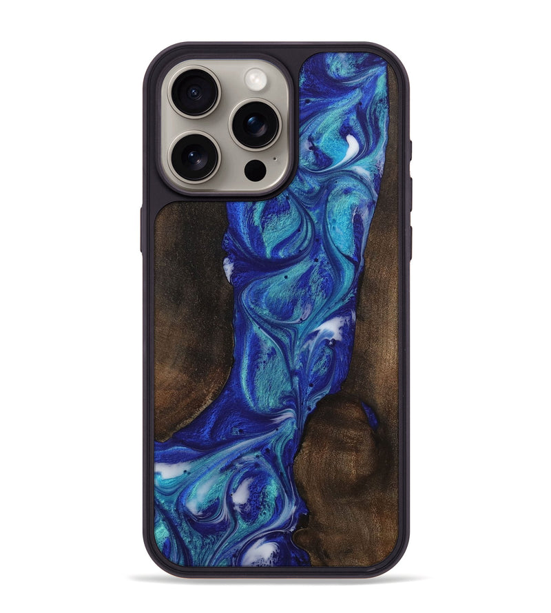 iPhone 15 Pro Max Wood Phone Case - Jeryl (Blue, 728280)