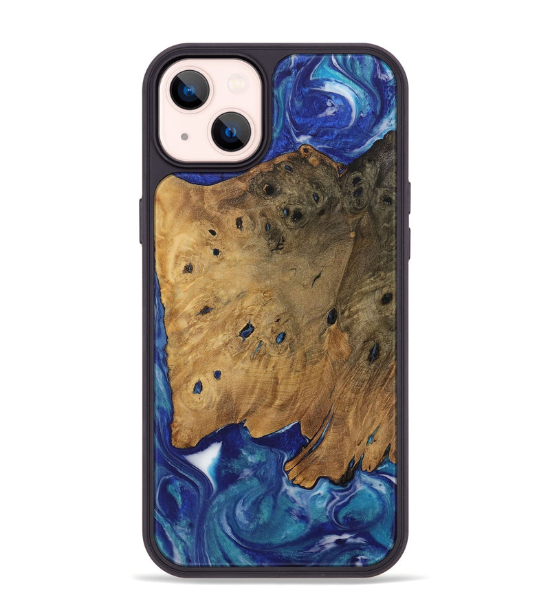 iPhone 14 Plus Wood Phone Case - Kwame (Blue, 728292)