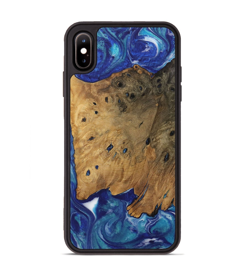 iPhone Xs Max Wood Phone Case - Kwame (Blue, 728292)