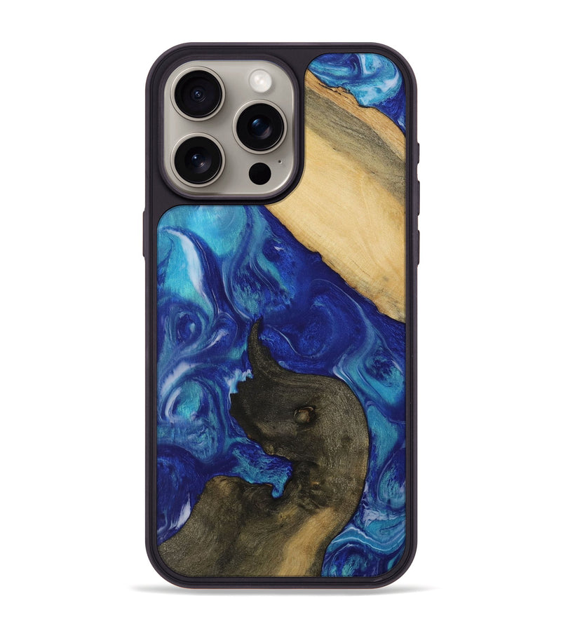 iPhone 15 Pro Max Wood Phone Case - Zulfikar (Blue, 728328)