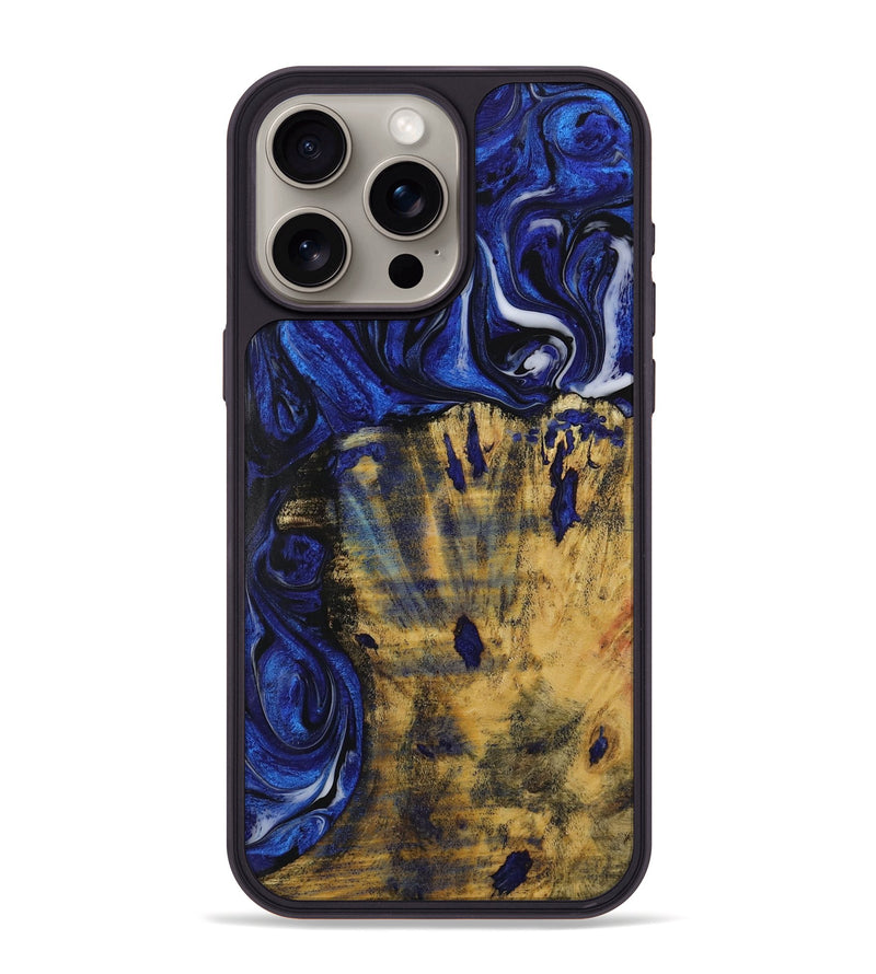 iPhone 15 Pro Max Wood Phone Case - Kristine (Blue, 728337)