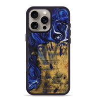 iPhone 16 Pro Max Wood Phone Case - Kristine (Blue, 728337)