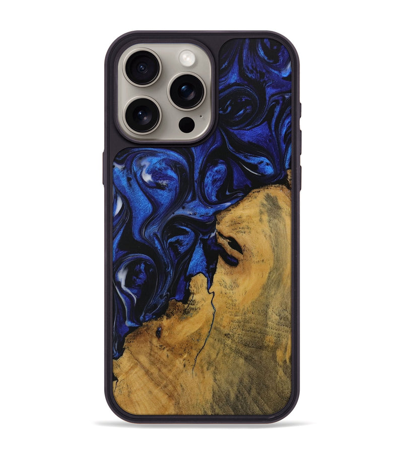 iPhone 15 Pro Max Wood Phone Case - Shamar (Blue, 728353)