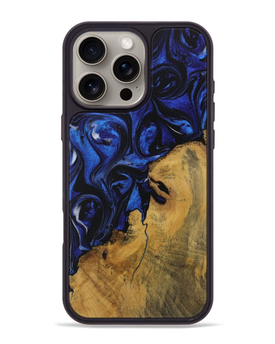 iPhone 16 Pro Max Wood Phone Case - Shamar (Blue, 728353)