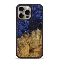 iPhone 16 Pro Max Wood Phone Case - Dorthea (Blue, 728354)