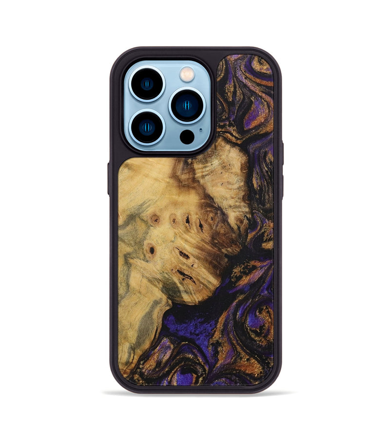 iPhone 14 Pro Wood Phone Case - Emmalee (Purple, 728362)