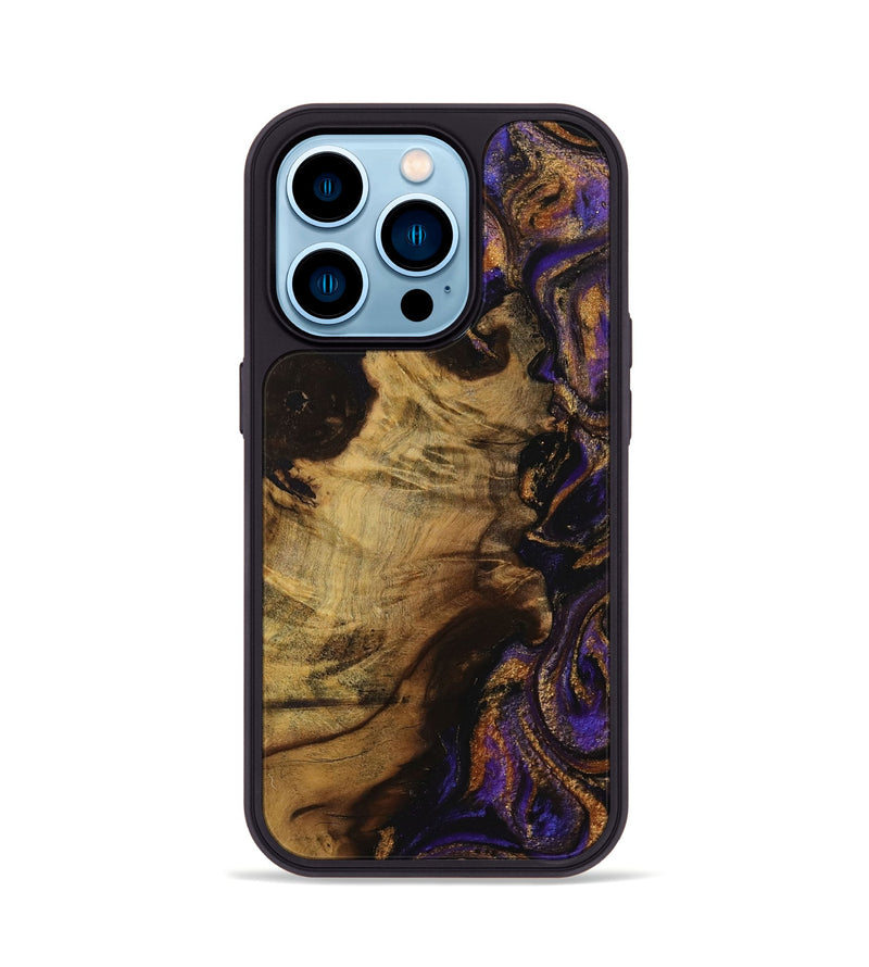 iPhone 14 Pro Wood Phone Case - Darina (Purple, 728363)