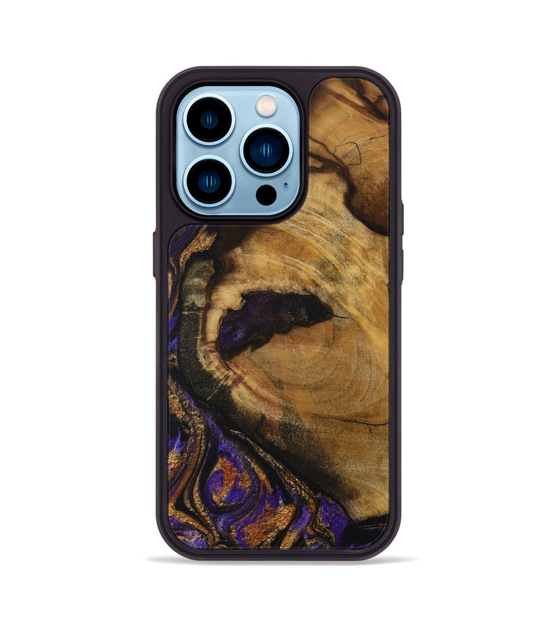 iPhone 14 Pro Wood Phone Case - Jerimiah (Purple, 728366)