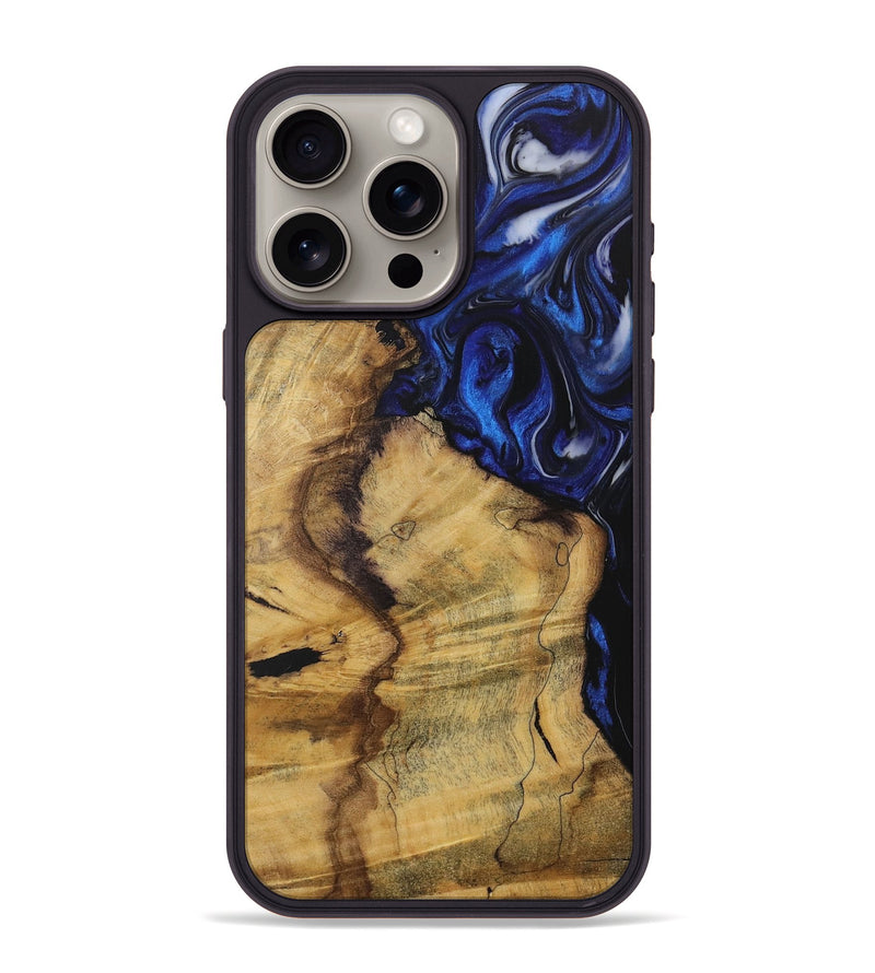 iPhone 15 Pro Max Wood Phone Case - Beulah (Blue, 728368)