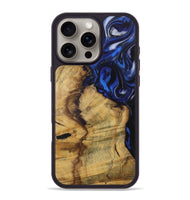 iPhone 16 Pro Max Wood Phone Case - Beulah (Blue, 728368)