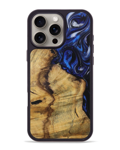 iPhone 16 Pro Max Wood Phone Case - Beulah (Blue, 728368)