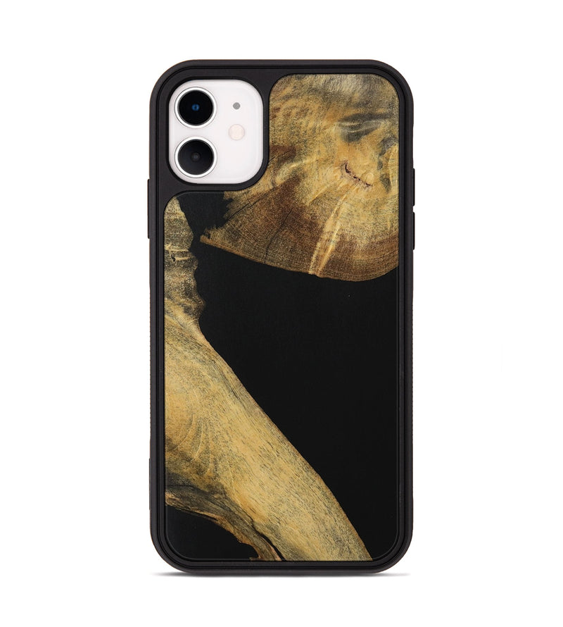 iPhone 11 Wood Phone Case - Hellen (Pure Black, 728380)