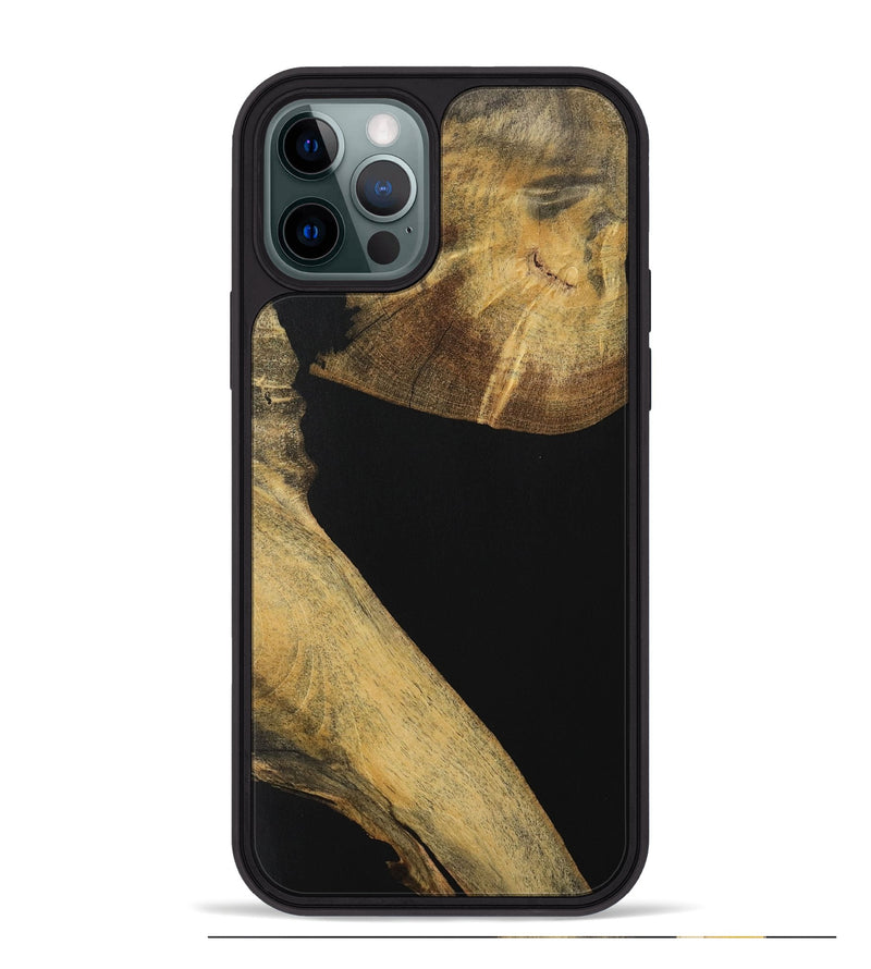 iPhone 12 Pro Max Wood Phone Case - Hellen (Pure Black, 728380)