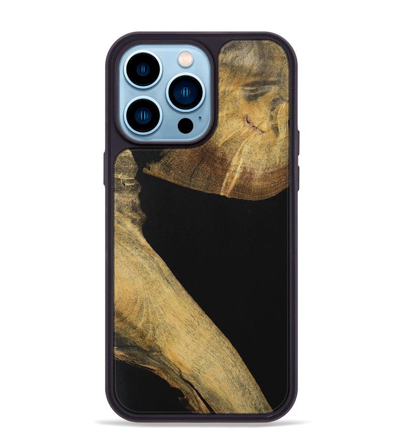 iPhone 14 Pro Max Wood Phone Case - Hellen (Pure Black, 728380)