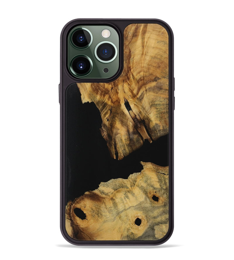 iPhone 13 Pro Max Wood Phone Case - Honora (Pure Black, 728386)