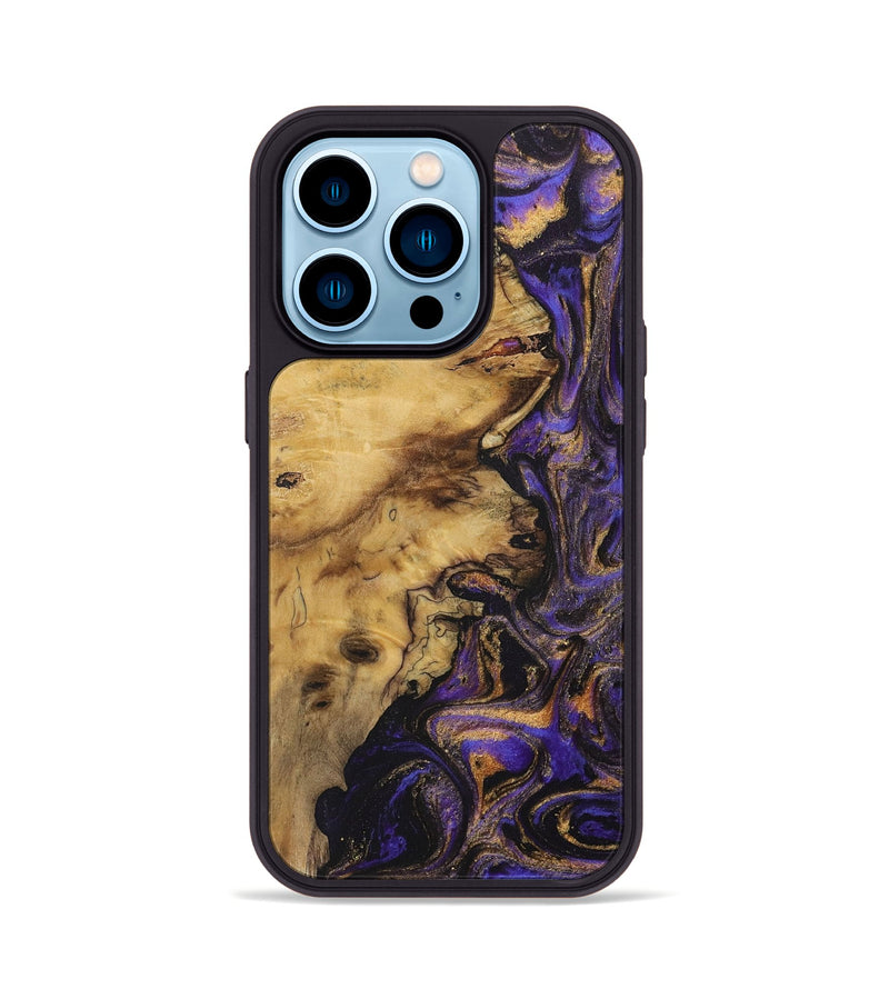 iPhone 14 Pro Wood Phone Case - Mauro (Purple, 728390)