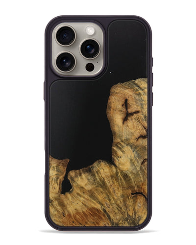 iPhone 16 Pro Max Wood Phone Case - Kadin (Pure Black, 728402)