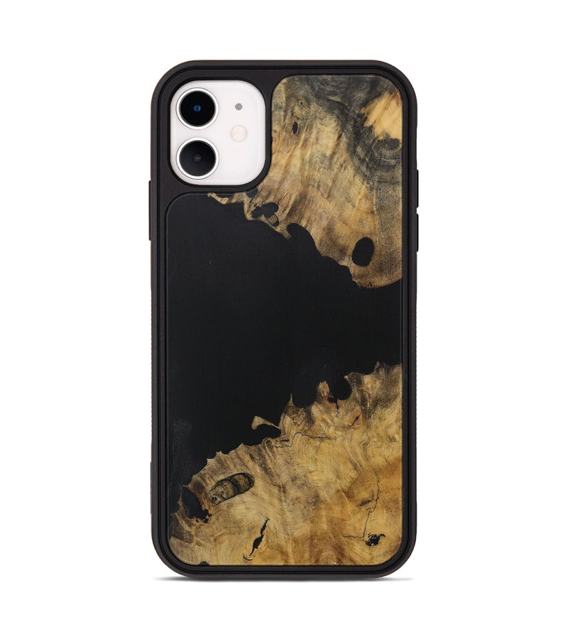 iPhone 11 Wood Phone Case - Breanne (Pure Black, 728477)