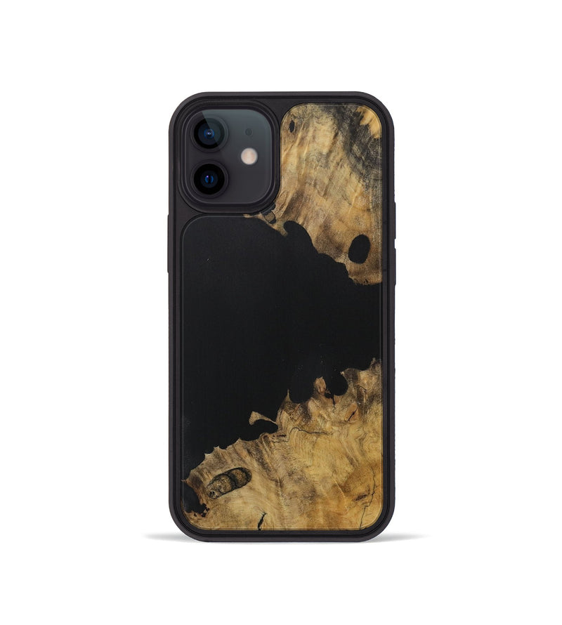 iPhone 12 mini Wood Phone Case - Breanne (Pure Black, 728477)