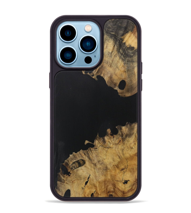 iPhone 14 Pro Max Wood Phone Case - Breanne (Pure Black, 728477)