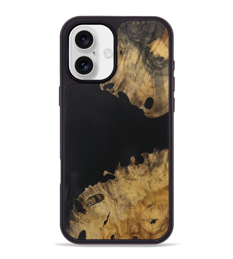 iPhone 16 Plus Wood Phone Case - Breanne (Pure Black, 728477)