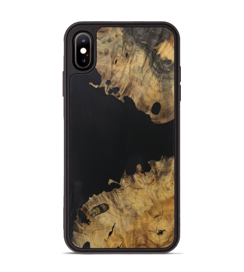 iPhone Xs Max Wood Phone Case - Breanne (Pure Black, 728477)