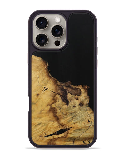 iPhone 16 Pro Max Wood Phone Case - Josefita (Pure Black, 728493)