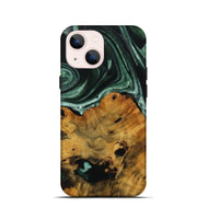 iPhone 13 mini Wood Live Edge Phone Case - Lyndell (Green, 728522)