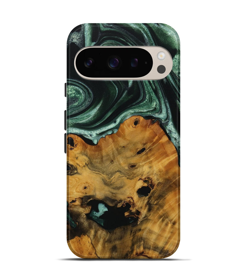 Pixel 9 Wood Live Edge Phone Case - Lyndell (Green, 728522)