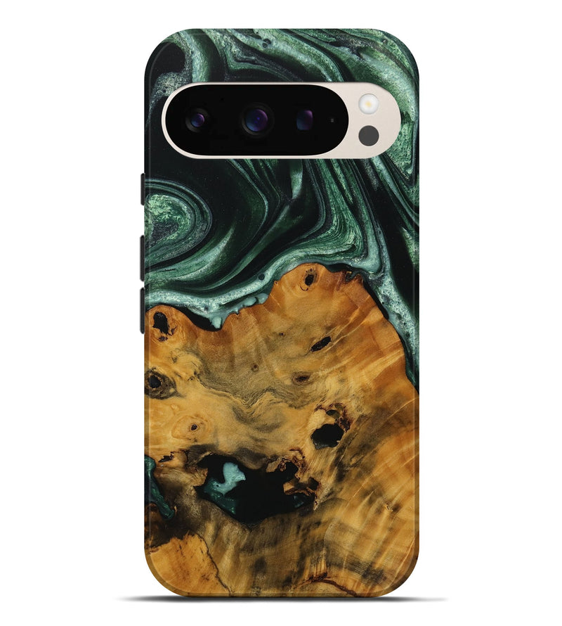 Pixel 9 Pro XL Wood Live Edge Phone Case - Lyndell (Green, 728522)