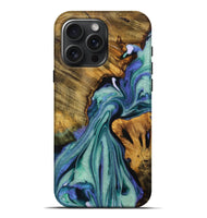 iPhone 16 Pro Max Wood Live Edge Phone Case - Elena (Green, 728524)