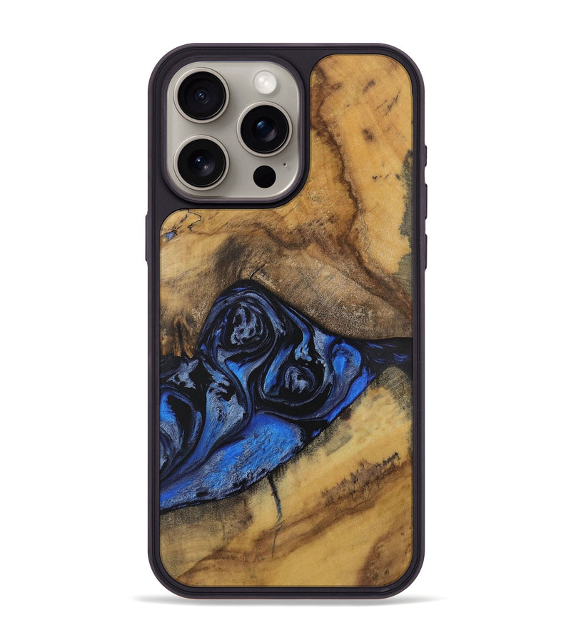 iPhone 15 Pro Max Wood Phone Case - Dhiren (Blue, 728555)