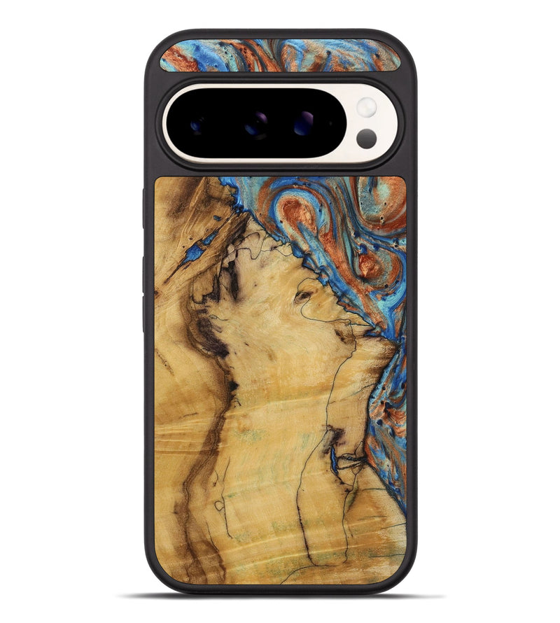 Pixel 9 Pro XL Wood Phone Case - Deerdre (Teal & Gold, 728558)