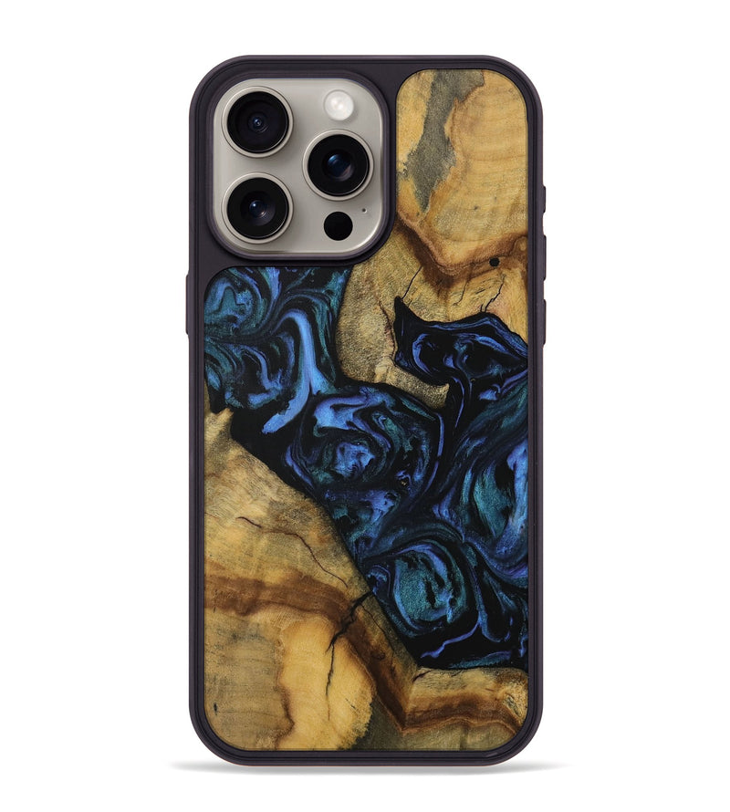 iPhone 15 Pro Max Wood Phone Case - Nert (Blue, 728574)