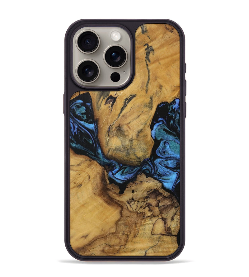 iPhone 15 Pro Max Wood Phone Case - Jasmyn (Blue, 728578)