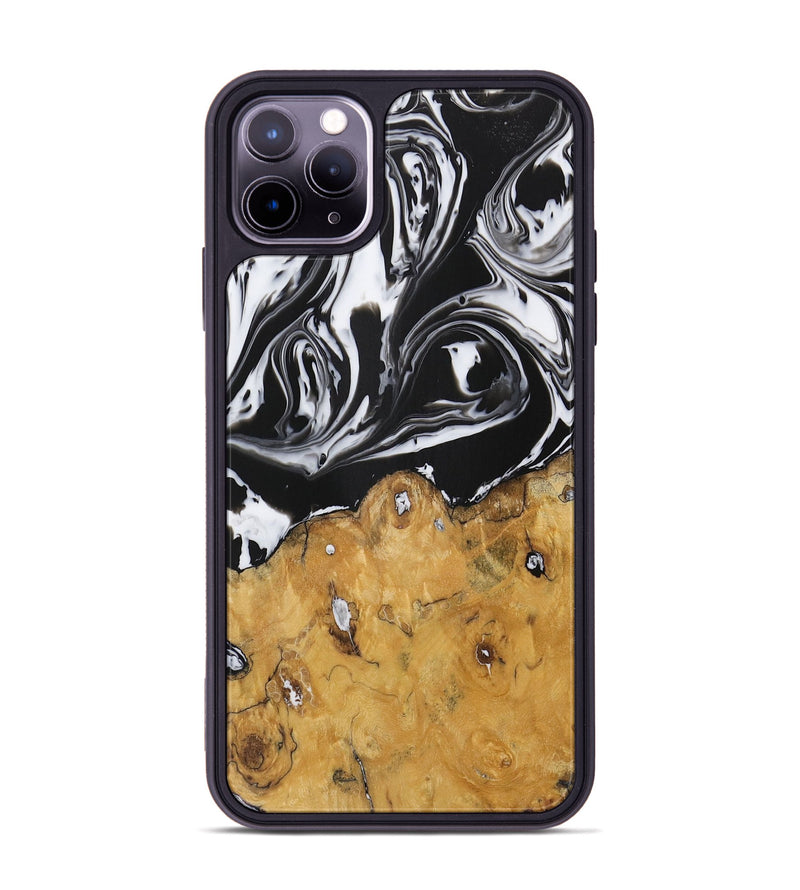 iPhone 11 Pro Max Wood Phone Case - Alis (Black & White, 728603)