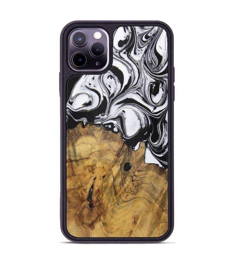 iPhone 11 Pro Max Wood Phone Case - Avinash (Black & White, 728604)