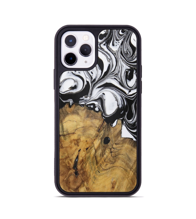 iPhone 11 Pro Wood Phone Case - Avinash (Black & White, 728604)